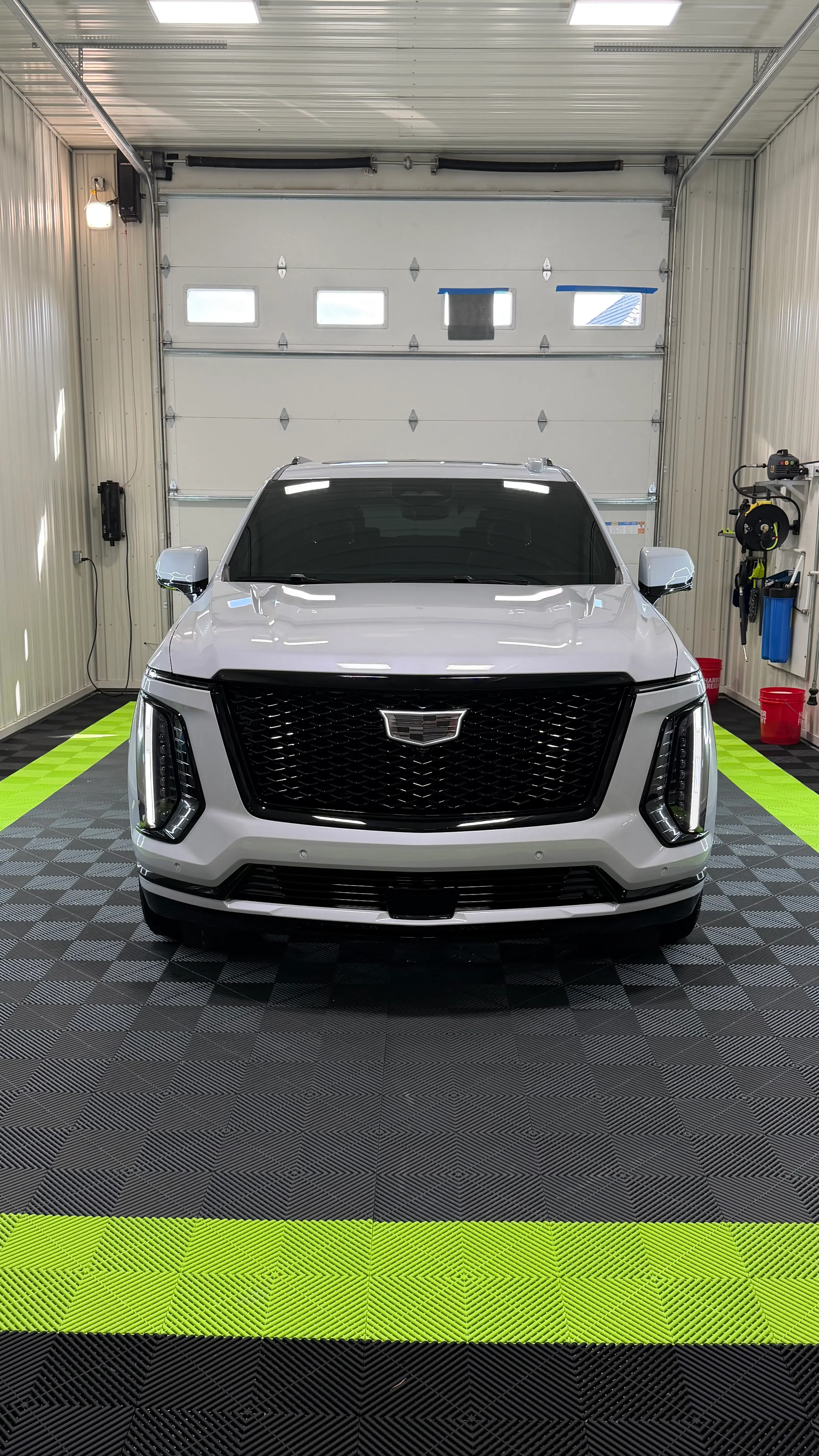 White Cadillac Escalade detailed to perfection